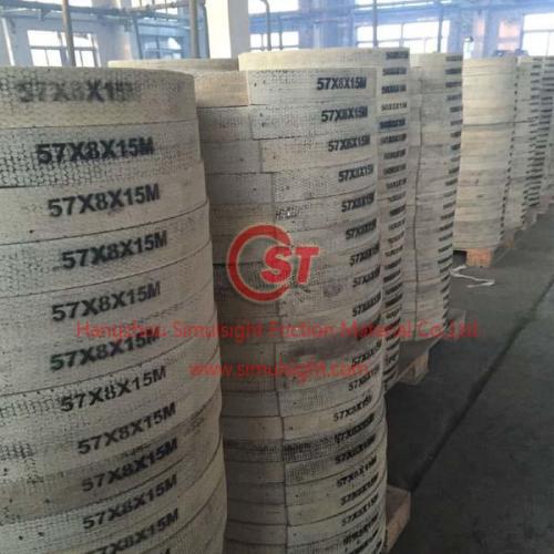 Asbestos resin woven brake lining roll