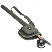 LEO Waterproof Canvas Fishing Rod Bag Portable Rod Reel Storage Tubes Cases Adjustable Fishing Rod Fly Fishing Bag