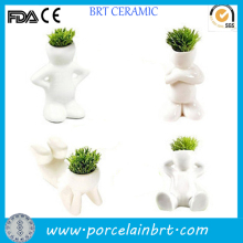 Innovative smart men mini ceramic Flower Plant Pot