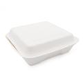 Greaseproof Disposable Microwave Biodegradable Sugarcane Bagasse Pulp Food Container Clamshell Takeaway 3 compartments