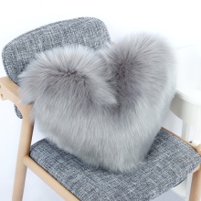Heart Shaped Solid Plush Furry Cushion Cover Fashion Nordic Plush Pillow Case Home Room Sofa Decoration Faux Fur Pillow Covers