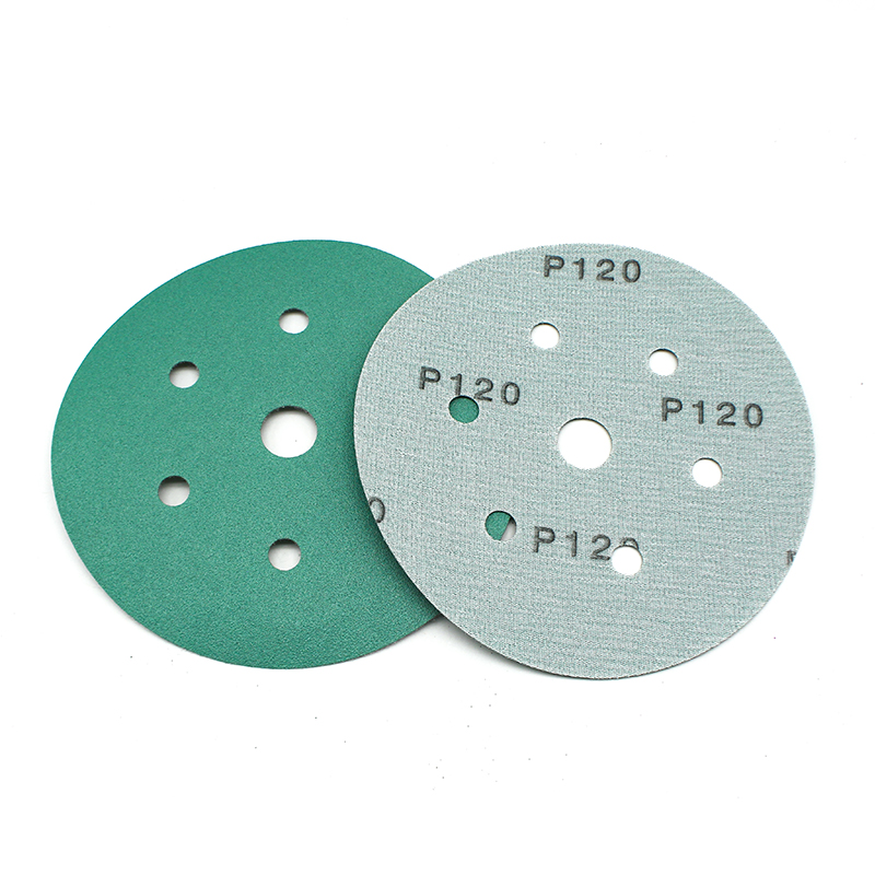 7 Hole Dustless Green Film Sandpaper Disk