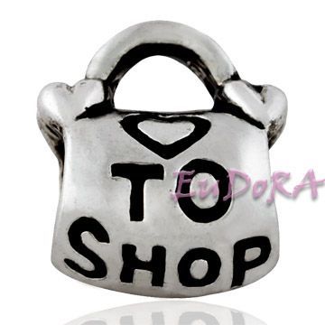 Alloy With Rhodium / Silver Plated European Birthstone Charm Beads