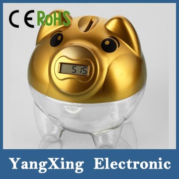 transparent digital coin box pig money box wholesale piggy bank