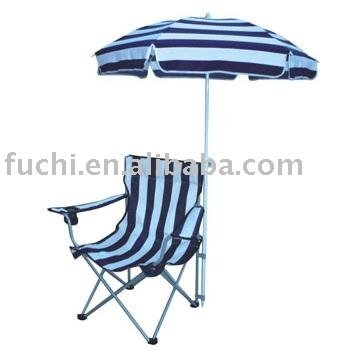 Beach chair with beach umbrella