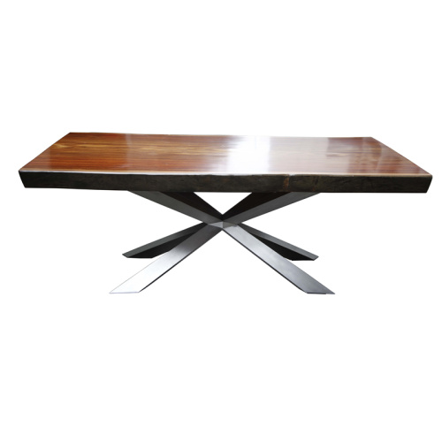 Modern Wood Coffee Table with Metal Leg