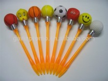Knock and light flash bulb ball pen