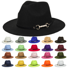 Custom Solid Color Felt Wide Brim Fedora Hat - Wholesale Classic Western Cowboy Hat