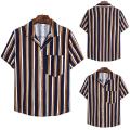 Men's Striped Shirt Buttons Support Customization