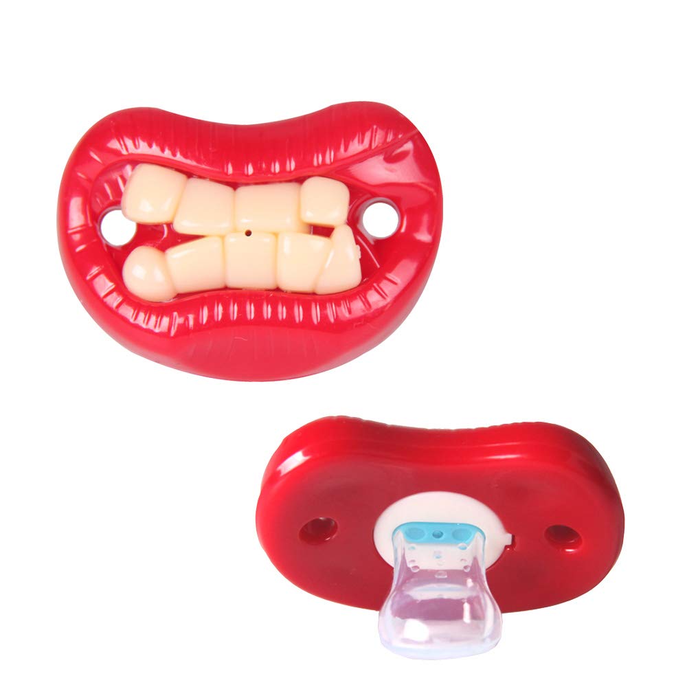 Funny Cute Red Lip Bpa Free ABS Baby Custom Pacifier