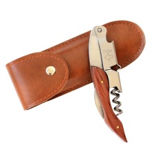 Portable Wood Handle Waiter Wine Opener Corkscrew