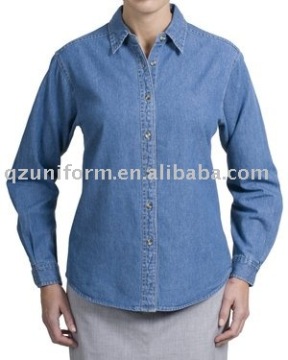 Ladies Long Sleeve Denim Shirt