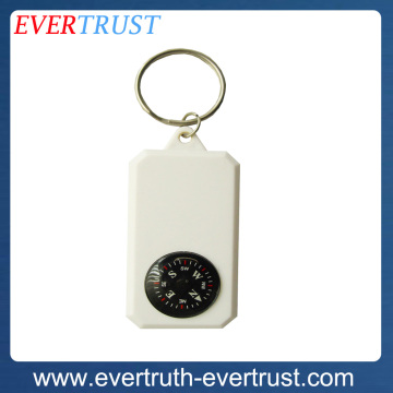 promotional mini square plastic custom keychain compass