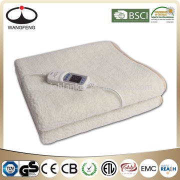 OEM Factory Washable Polyester Wool Electric Blanket with Timer