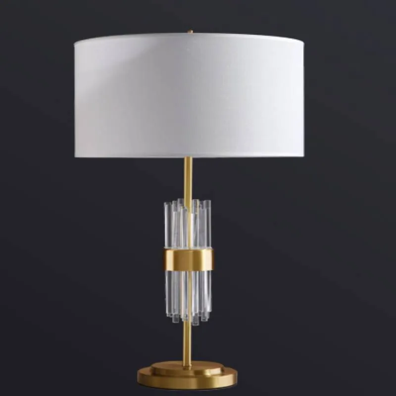 Contemporary LED Crystal Steel Table Lamp for Modern Bedrooms