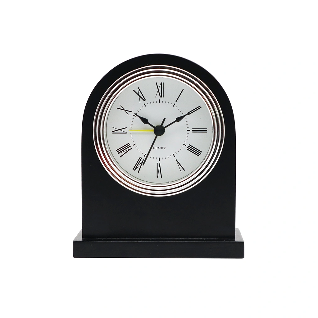 Amazon Hot Sell Classic Solid Wood Alarm Clock Silent Wooden Table Desk Alarm Clock