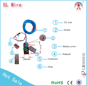 light up el wire manufacturer/invisible el lighting wire /red el wire