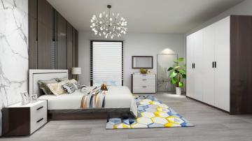 Dark Walnut Home Bedroom Furniture Set