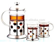 Stainless Steel Holder Glass Cafetiere Expresso Coffee Maker Press