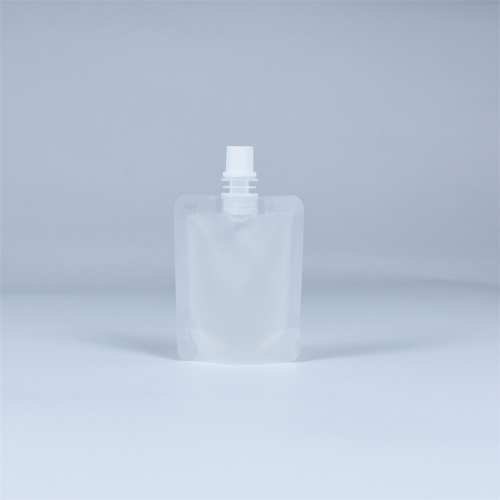 Bolsa de pé com bico transparente reciclável para líquido 150ml