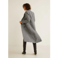 Cappotto lungo in lana da donna elegante design doppiopetto