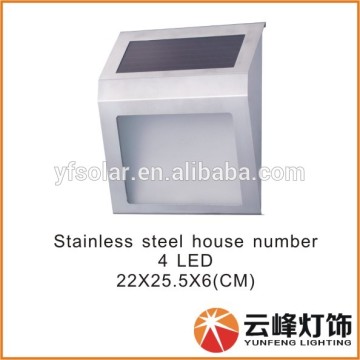 stainless steel solar house number light