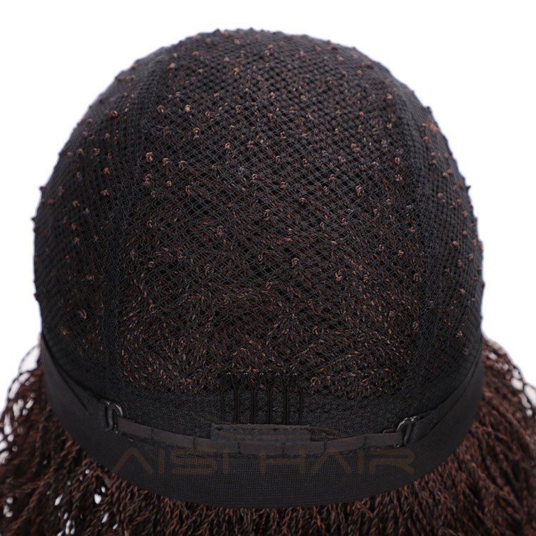 Aisi Hair Synthetic Twist Braided Lace Front Long Wavy Wigs Ombre Brown Senegalese Lace Front Long Braided Wigs For Women