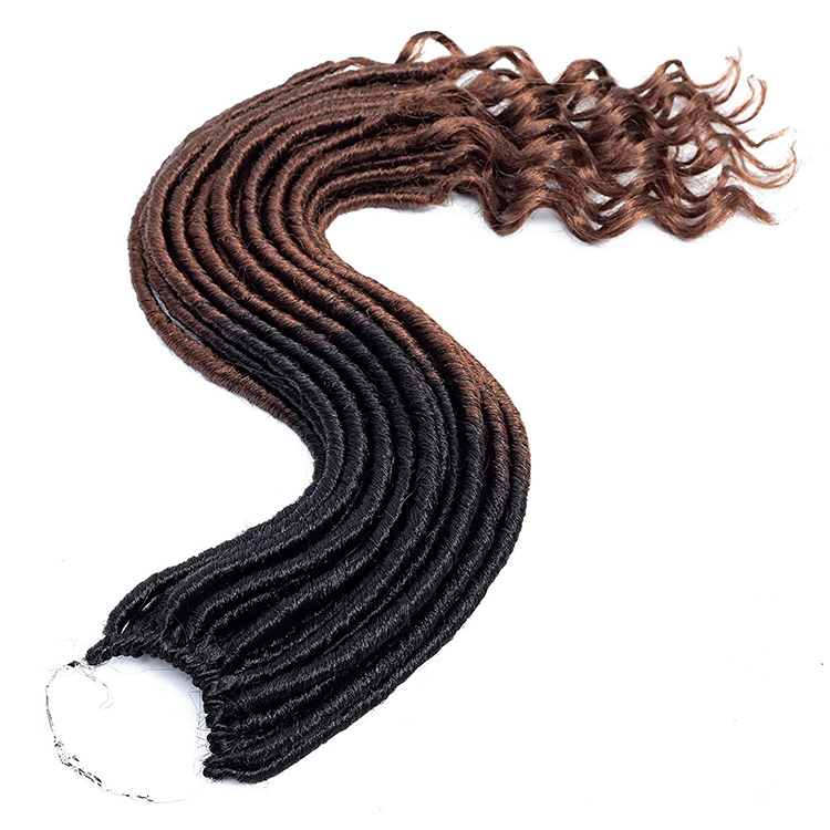 Wholesale Straight Goddess Locs Crochet Hair Extension with Curly End Synthetic Faux Locs Hair for Women