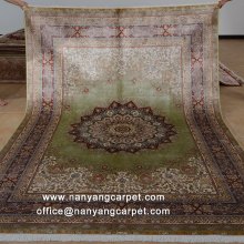 6.56'x9.84' Hand Knotted Silk Tabriz Iranian Rug