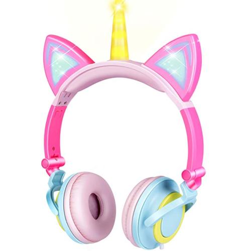 Auriculares únicos al por mayor del oído del gato del unicornio del animado