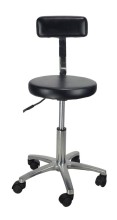 Backrest Stool with chromed base