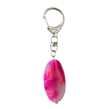 Natural Gemstone Agate Keychain