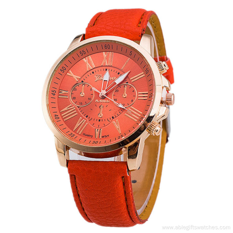 New Design Girls Classic Leather Band Quartz Watch