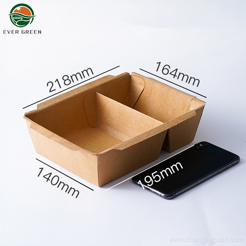 Disposable Brown Kraft Paper Packaging Food Salad Box