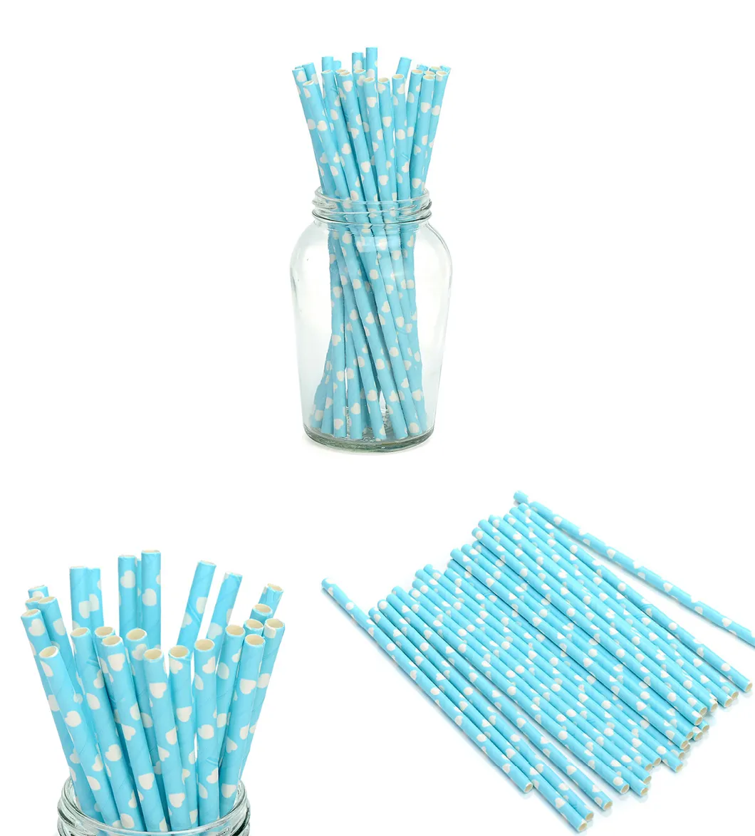 Multi Color Birthday Wedding Paper Drinking Straw