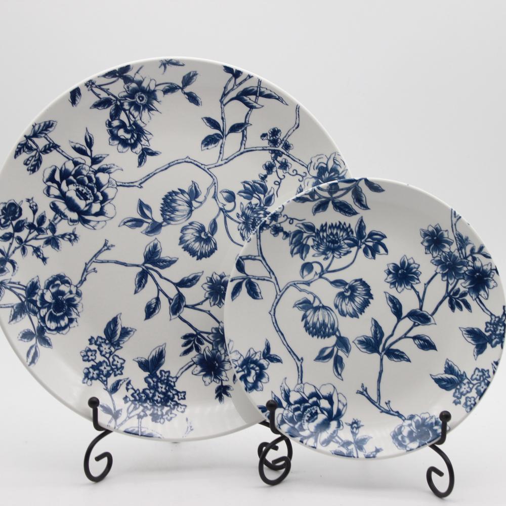 Blue Plant Flower Tableware 2