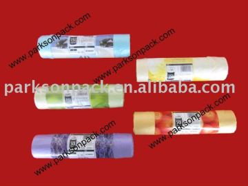 HDPE plastic garbage bag on roll