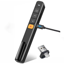 Hot Selling USB & Type-C Wireless Presenter with Red Laser Pointer for Computer Teaching