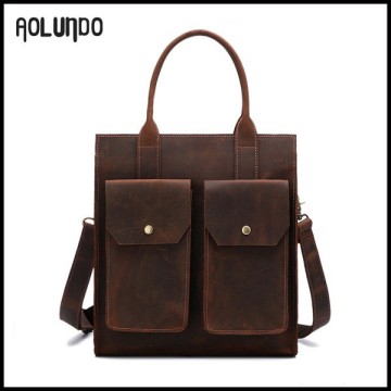 European style vintage cheap real leather bag china