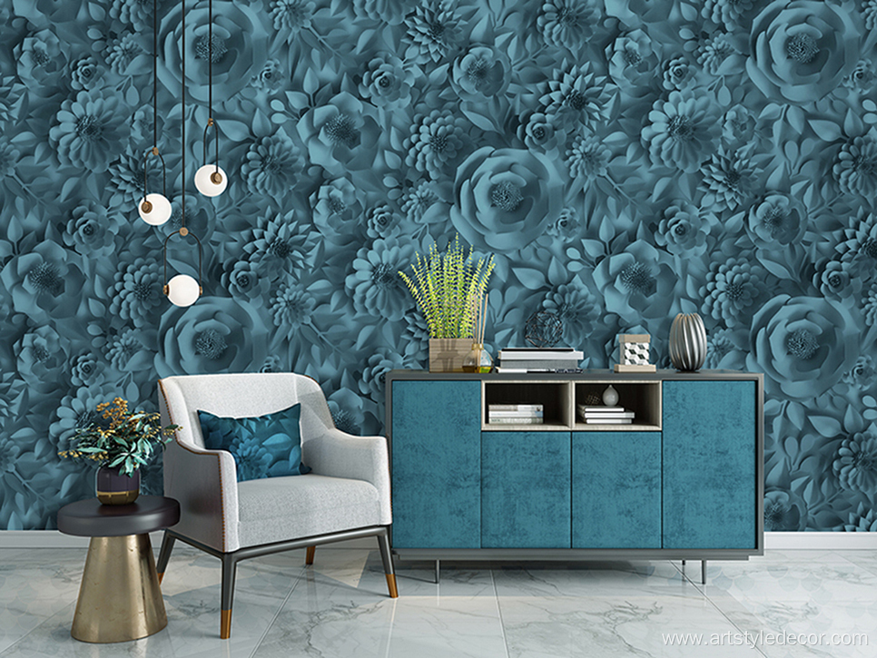 PVC Embossed Hotel Room Wallpaper