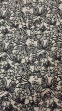 Black Butterfly Chiffon Embroider Fabric