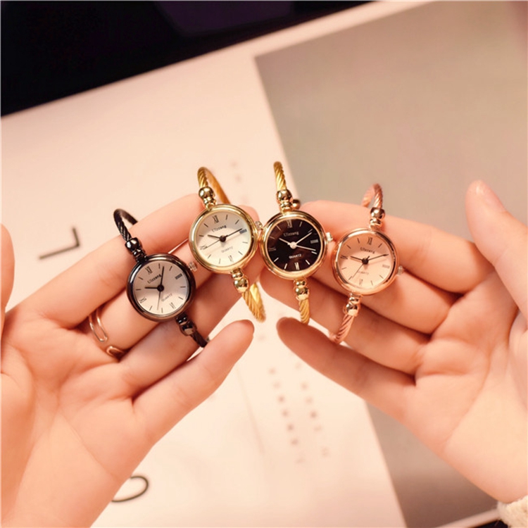 Small Gold Bangle Bracelet Luxury Watches Stainless Steel Retro Ladies Quartz Wristwatches Fashion Casual Women Dress Watch