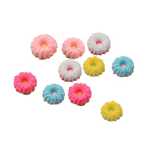 Multi couleur fleur ronde Kawaii Cabochon plat Bcak perles pour bricolage jouet décor filles chambre ornements perles entretoise