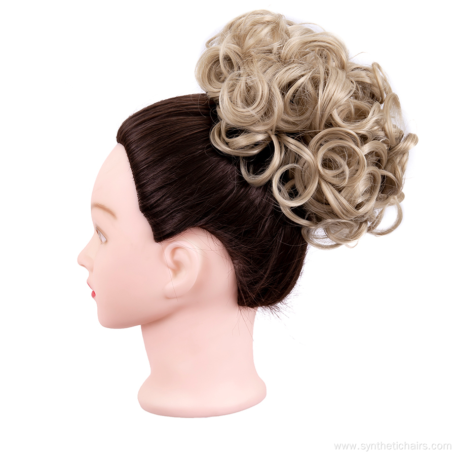 Large Comb Curly Synthetic Chignon Updo Cover Hairpiece