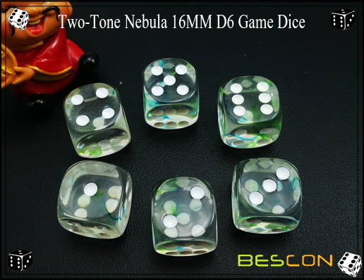 Zwei-Ton Nebelfleck 16MM D6 Spiel Dice-10 Two-Tone Nebula 16MM D6 Game Dice-10