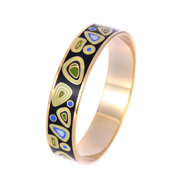 Rose gold stainless steel enamel bangle bracelets