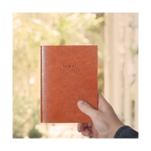 Custom Stitched Recycled Grid Kraft PU Leather Notebooks