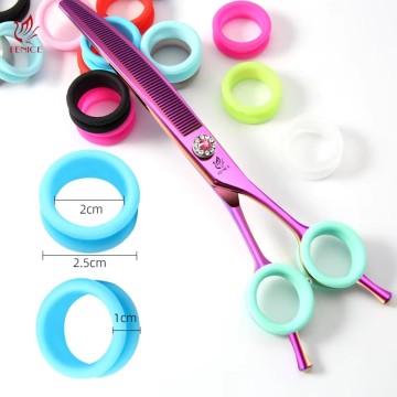 Fenice Multi-Color Soft Elastic Finger Rings for Pet Grooming Scissors - Anti-Slip Silicone Rings