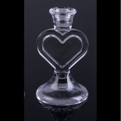 Glass Heart Shape Candlestick Holder