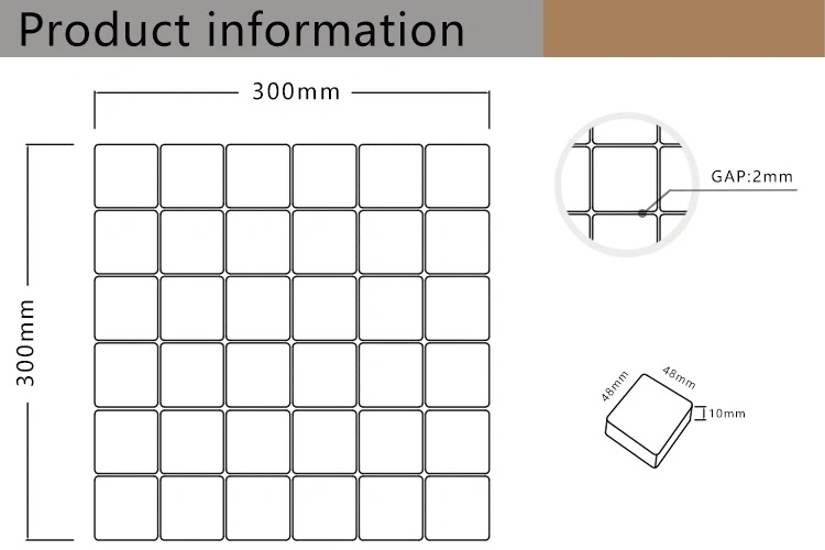 Thickness 8mm European Square Marble Stone Mosaic